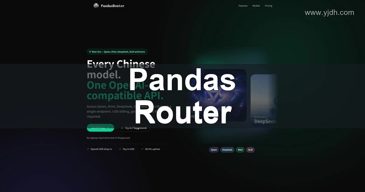 PandasRouter中国大模型API网关官网实景配图