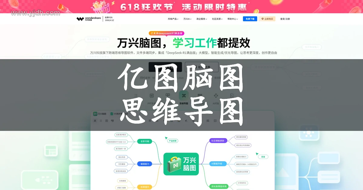 亿图脑图MindMaster AI思维导图与PPT生成工具官网配图