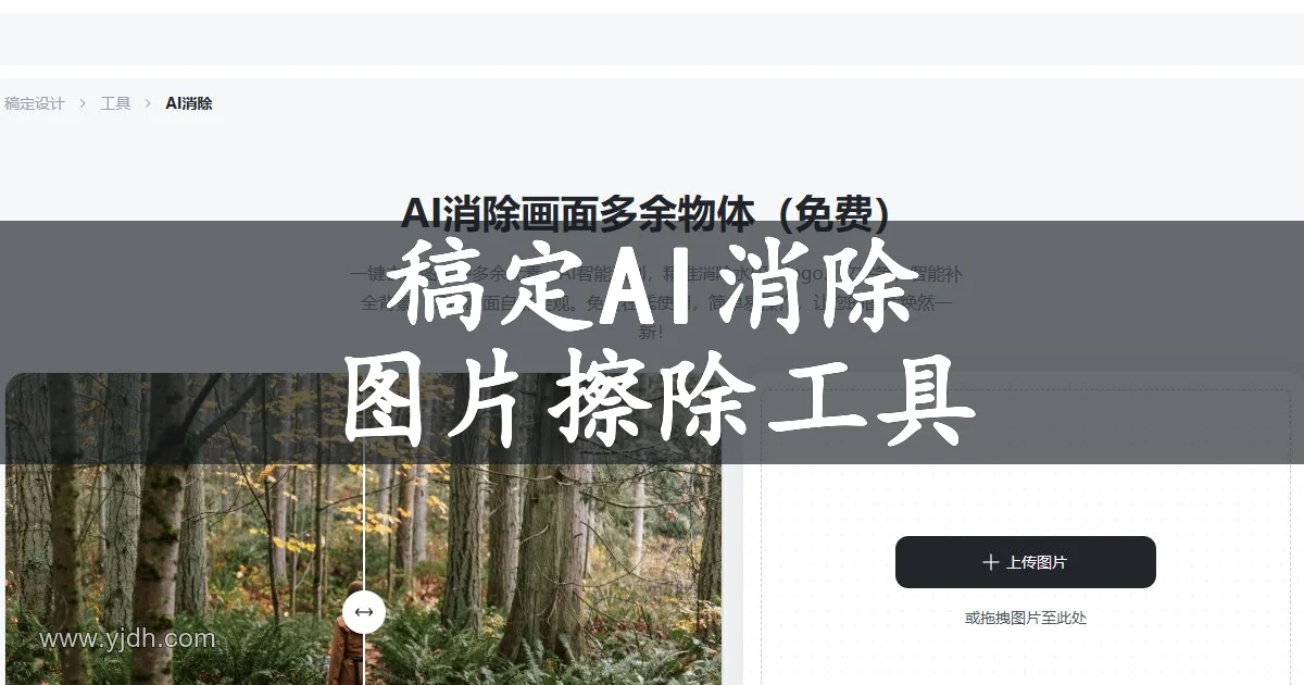 稿定AI消除图片擦除工具官网页面截图