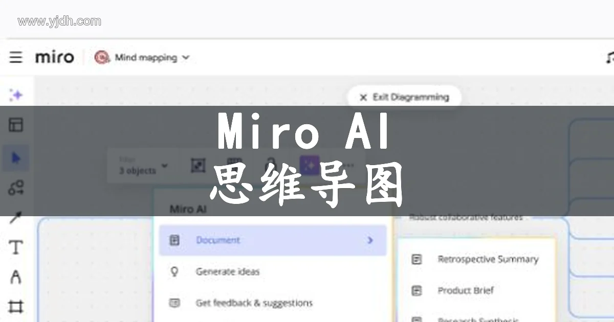 Miro AI 公开页面展示 AI 思维导图生成与在线协作白板