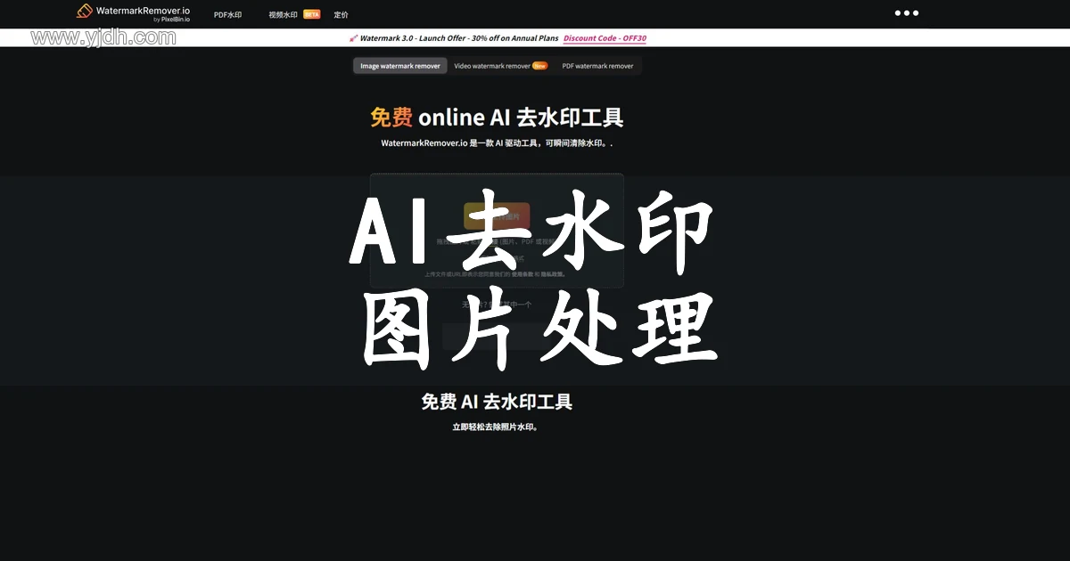 WatermarkRemover 中文首页的图片上传处理界面