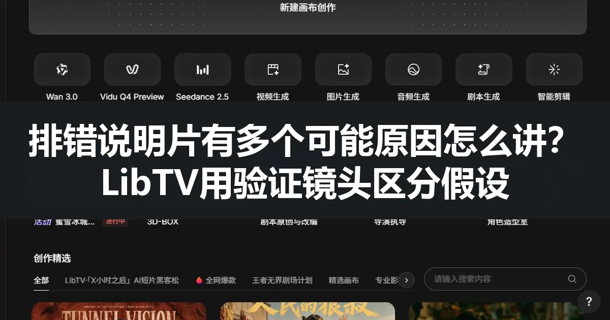 排错说明片有多个可能原因怎么讲？LibTV用验证镜头区分假设