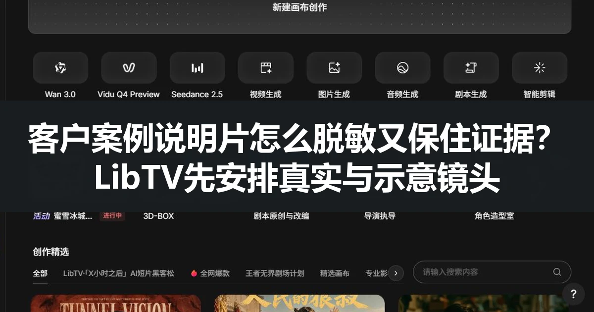 客户案例说明片怎么脱敏又保住证据？LibTV先安排真实与示意镜头