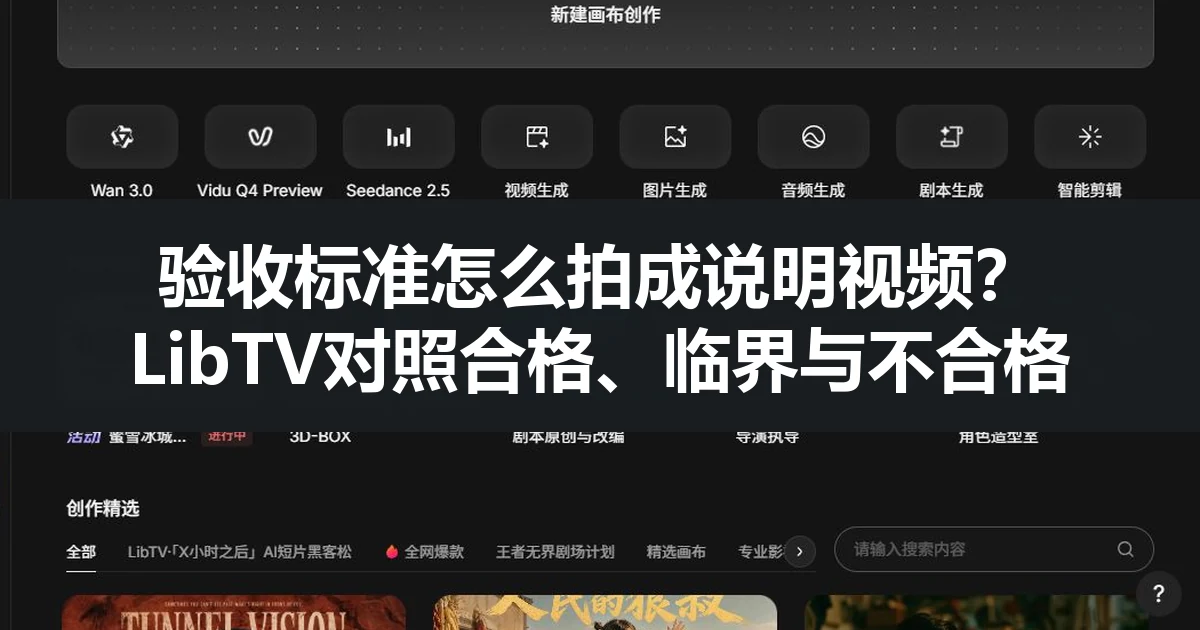 验收标准怎么拍成说明视频？LibTV对照合格、临界与不合格