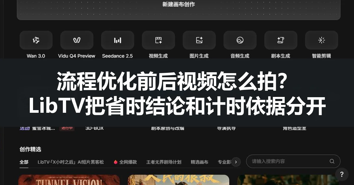 流程优化前后视频怎么拍？LibTV把省时结论和计时依据分开
