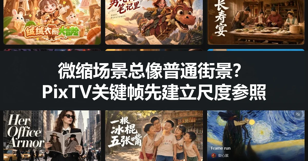 微缩场景总像普通街景？PixTV关键帧先建立尺度参照