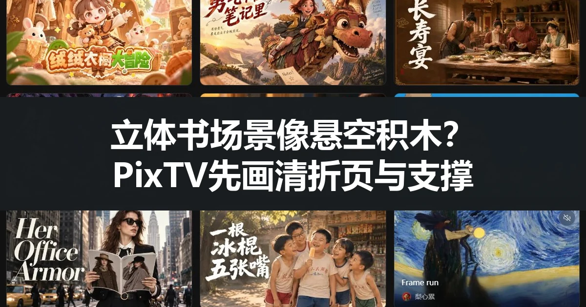立体书场景像悬空积木？PixTV先画清折页与支撑