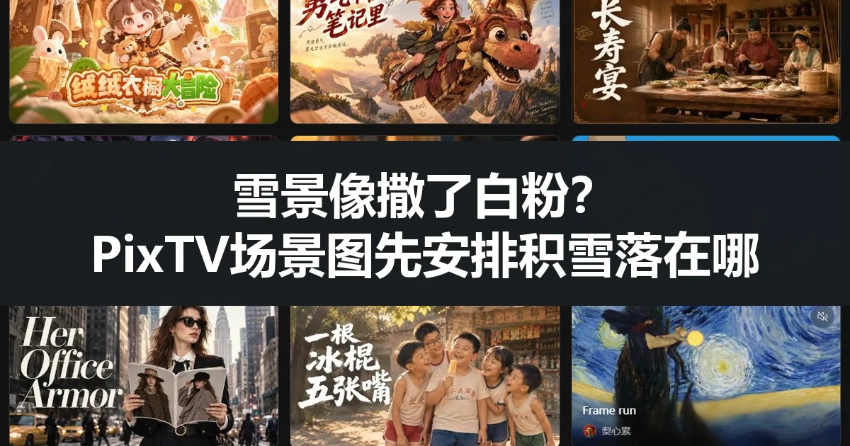 雪景像撒了白粉？PixTV场景图先安排积雪落在哪